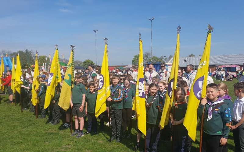 A beautiful April day as Scouts celebrated St George's day and renewed their promise
